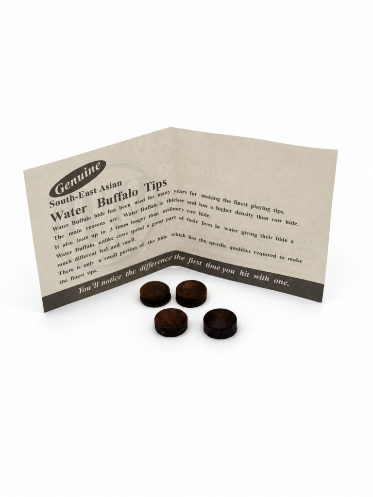 WB Water Buffalo Pool Cue Tips – 14 mm Hard – Pack of 4