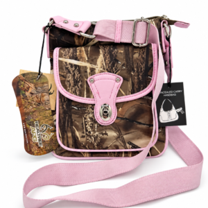 Pink REALTREE Camouflage Crossbody Purse w/Conceal Zipper Pouch